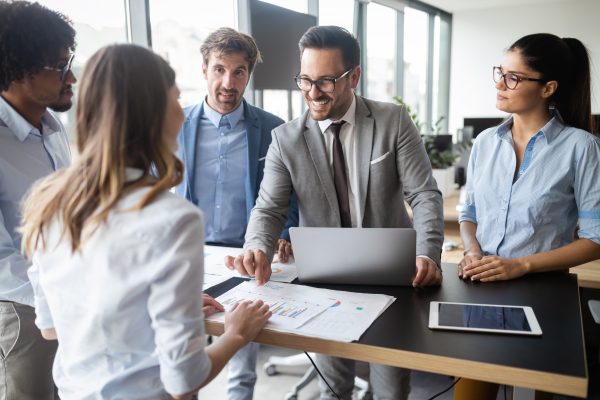 Business meeting and teamwork in office by business people