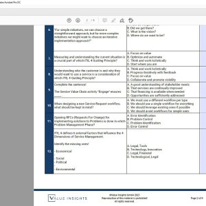 itil 4 foundation exam preparation practice mock questions value insights