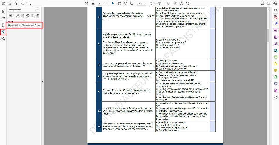 itil 4 préparation à l'examen de base pratique des questions fictives aperçu des valeurs