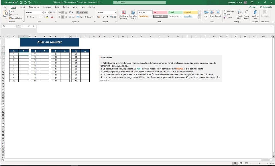 itil 4 préparation à l'examen de base pratique des questions fictives aperçu des valeurs