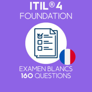 160 questions d'examen simulé ITIL 4 Foundation préparées par Value Insights, regroupées en 4 examens distincts de 40 questions chacun pour simuler l'examen officiel ITIL 4 Foundation.